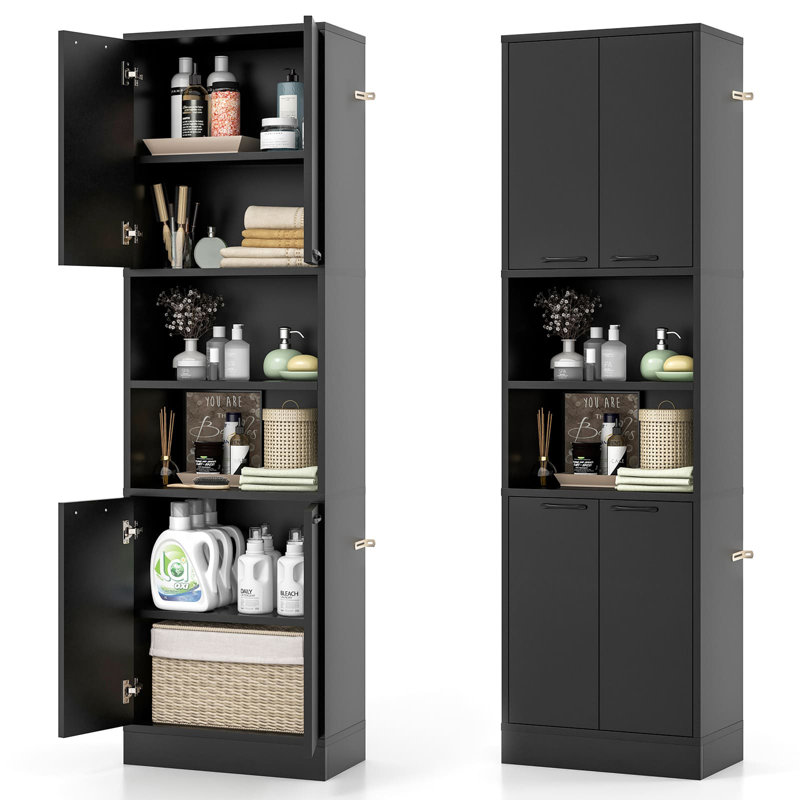 190cm Kitchen Pantry, Black