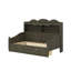 Lit de jour avec tiroirs de rangement et tablettes de tête de lit, lit de jour en bois de style rétro-75024623