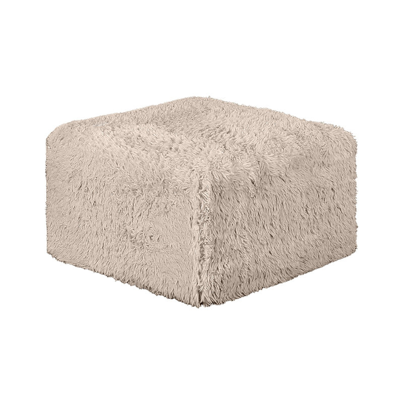 Canapé d'angle modulaire 6 pièces pour salon, lit de jour couleur taupe, fausse fourrure, mousse haute densité compressée, fauteuils sans accoudoirs, pouf