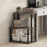 Turn-N-Tube 3-Tier Multipurpose Printer Stand Display Storage Shelf, Americano/Black