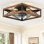 Cissline 16" Farmhouse Flush Mount Ceiling Fan with Remote & App Control and Light Kit