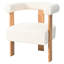 Chaise rembourrée blanche avec accoudoirs, fauteuil en velours Boucle Feel pour la décoration intérieure