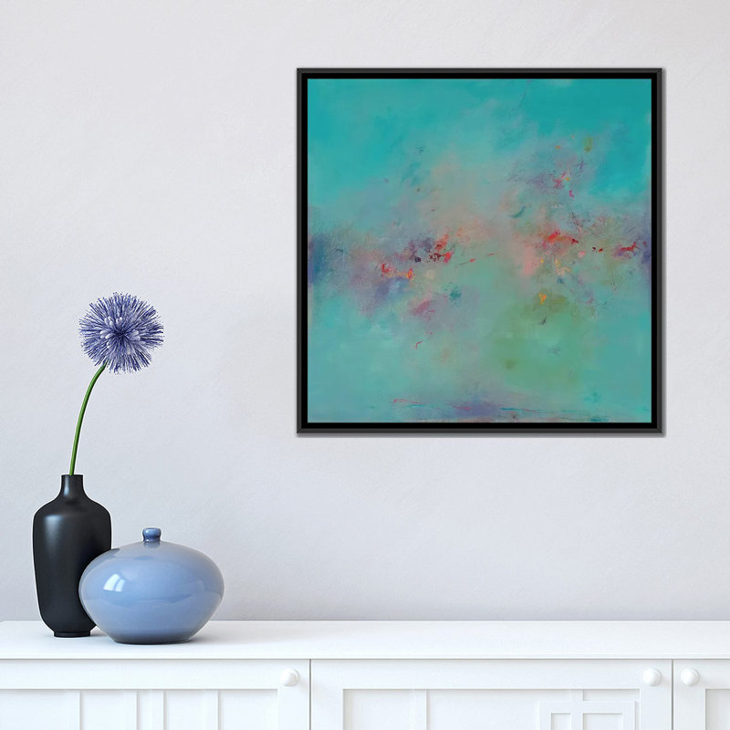«Sans titre abstrait», reproduction sur toile, H 18 po x l 18 po x P 1,5 po, Toile encadrée noire, Pas de tapis