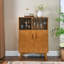 Armoire à vin 31,5 "avec tablette ouverte et rangement, pour le bureau à domicile, fabrication moderne et solide - assure la longévité