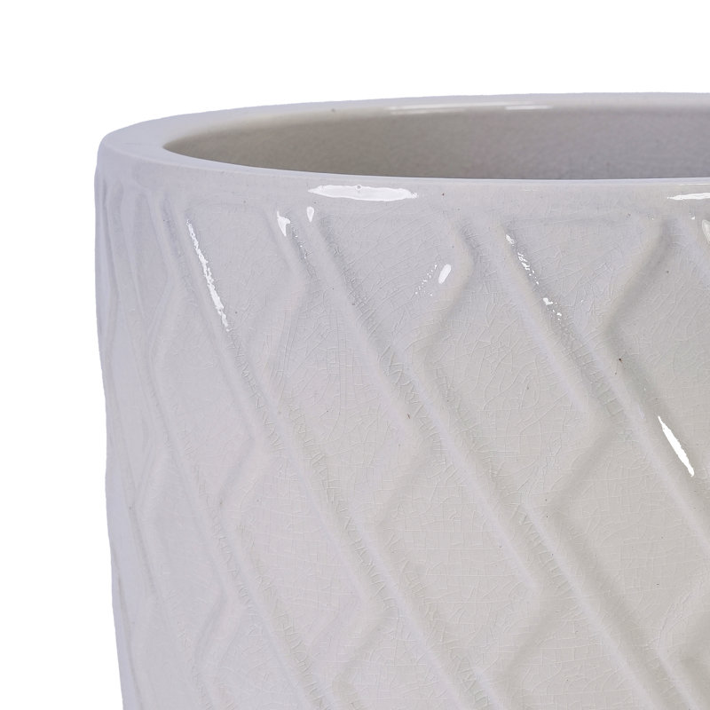 Pot de fleurs en céramique, pot de fleurs moderne pour patio extérieur, jardin, rebord de fenêtre, Blanc lait