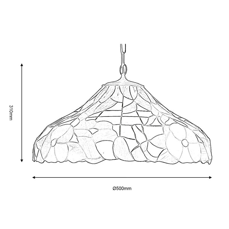 Peonies 1 - Light Dome Pendant, 26cm H x 50cm W x 50cm D