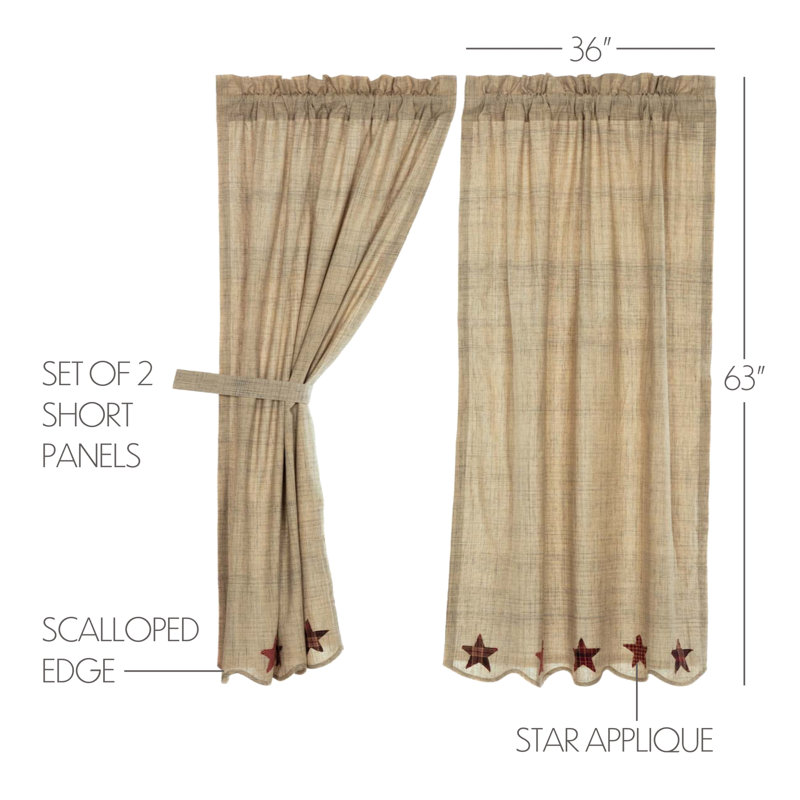 Paire de rideaux obscurcissant avec passe-tringle Abilene Star, L 63 po x l 36 po