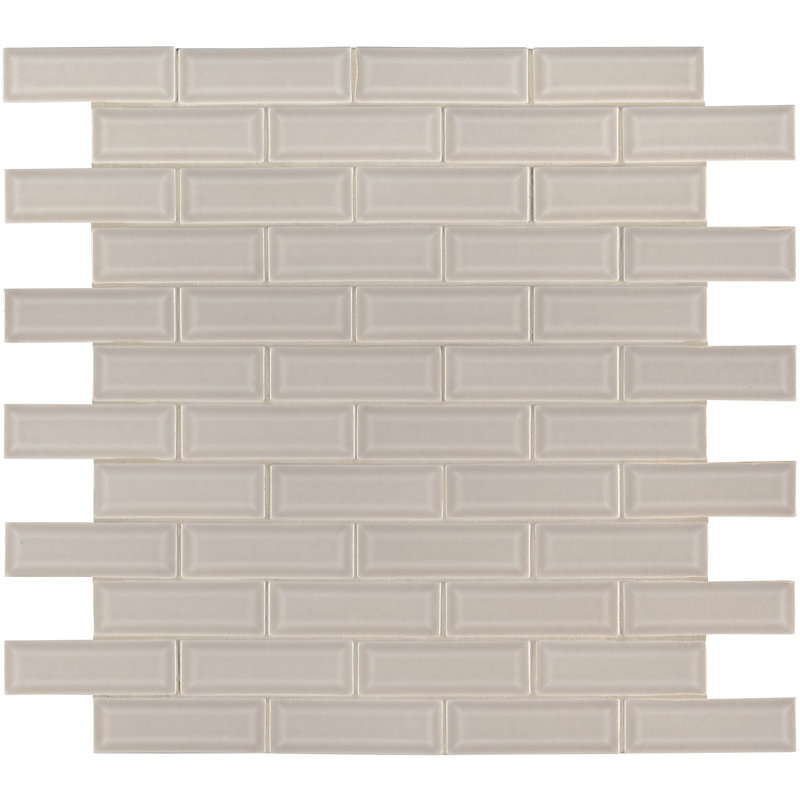 Subway 12 in. x 12 in. Glossy Ceramic Mosaic Wall Tile, Chapel Frost