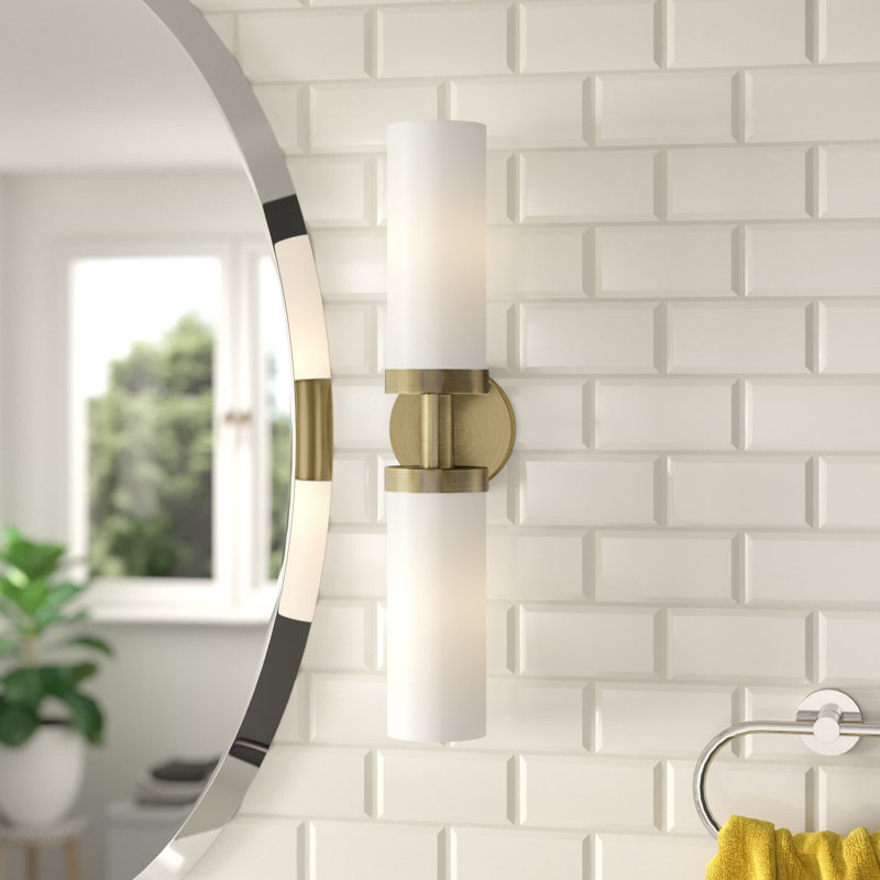 Charlesha 2 - Light Dimmable Bath Sconce, Antique Brass