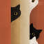 Rouleaux doubles de papier peint à motif géométrique de chats-129451363