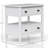 Open Nightstand White Finish With 2 Drawers