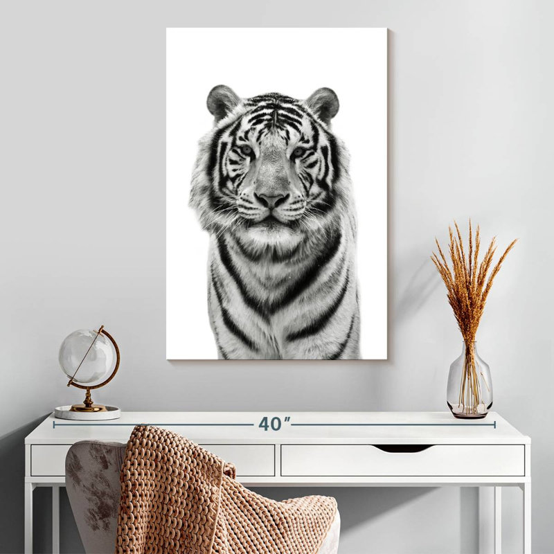 Tigre du Bengale monochrome Brampt, H 30 po x l 20 po