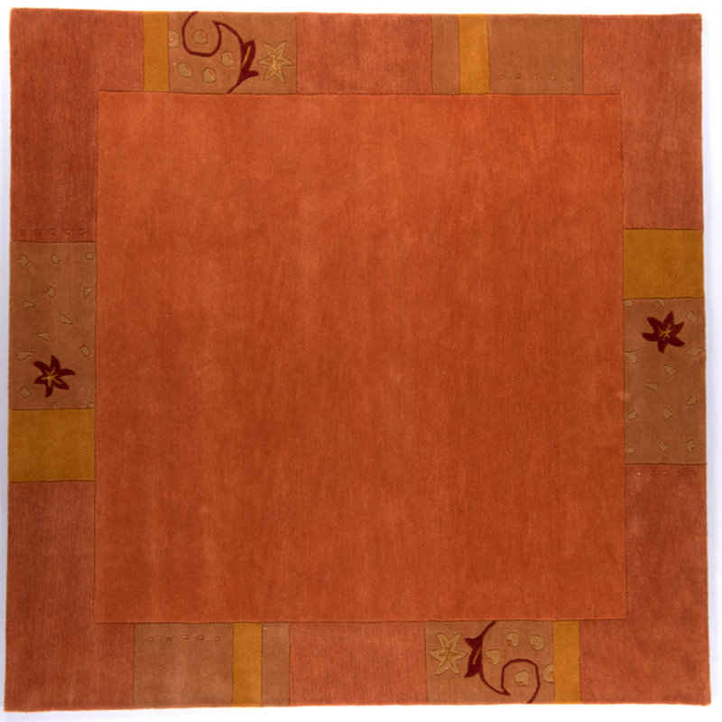 Royal Ganges Handcrafted Rug in Terracotta Red, Square 200cm