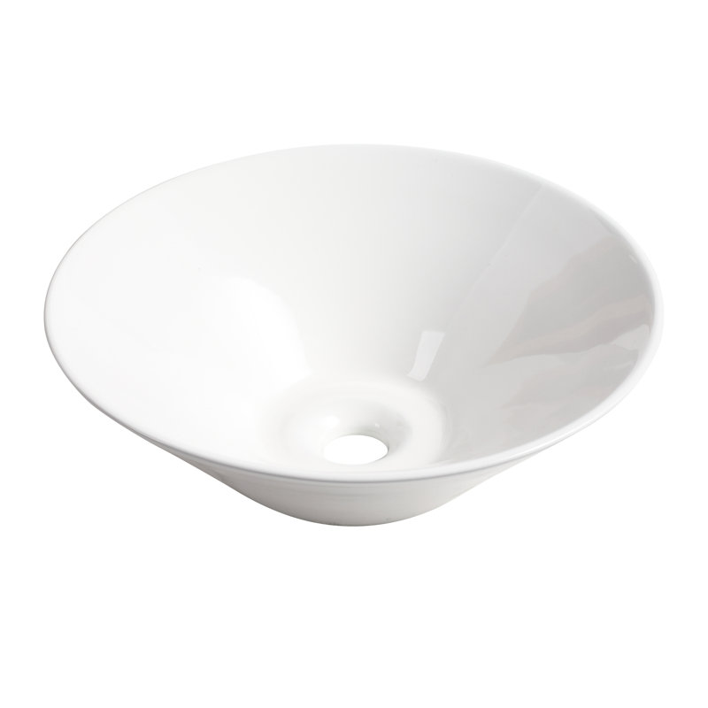Lavabo pour salle de bain rond en céramique blanche Willmar