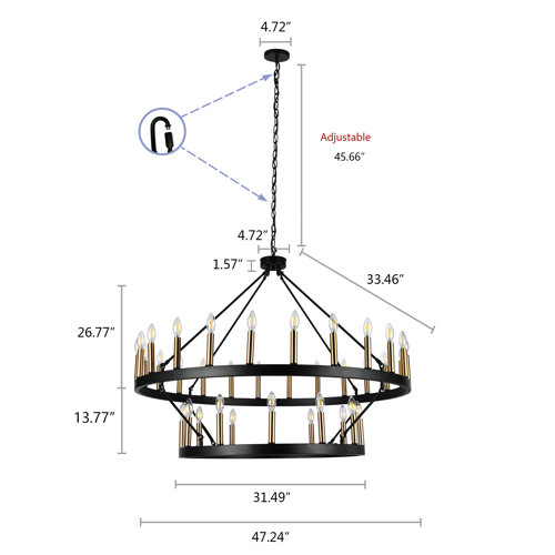 Winston Porter Blossom 36 - Light Wagon Wheel Chandelier & Reviews ...