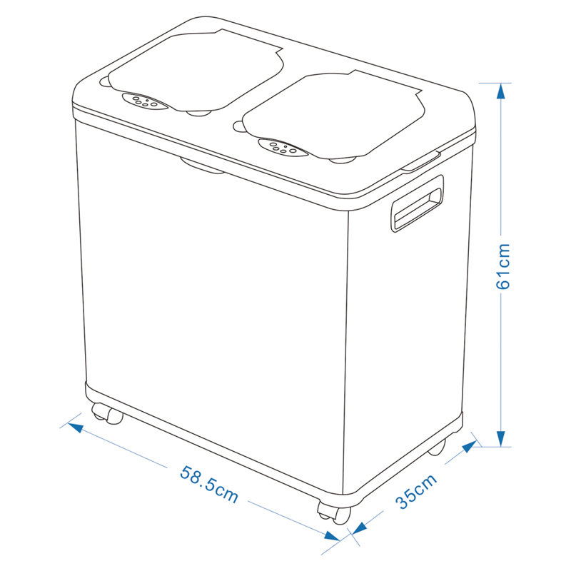 Gravelle Steel Kitchen Trash Can - 60L