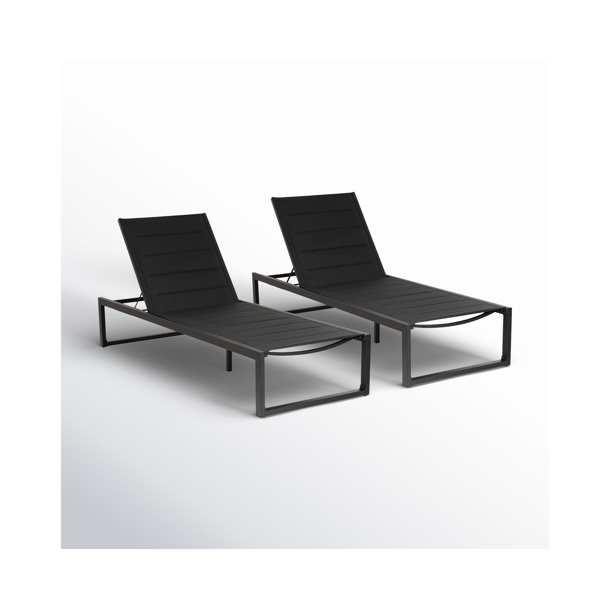 Armando Aluminum Outdoor Chaise Lounge, Black