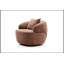 Canapé courbé pivotant à 360 ° de style Mid-Century moderne, canapé 1 place avec tissu bouclé et rembourrage épais-931659416