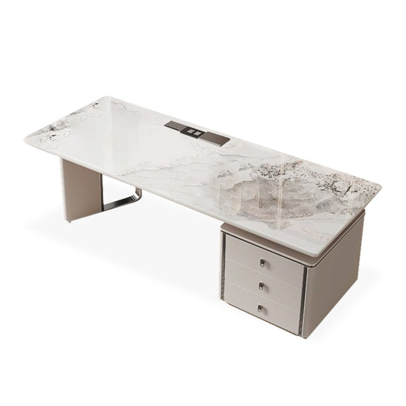 Bureaux rectangulaires en bois massif, H 29,53 po x l 70,87 po x P 27,56 po, Gris