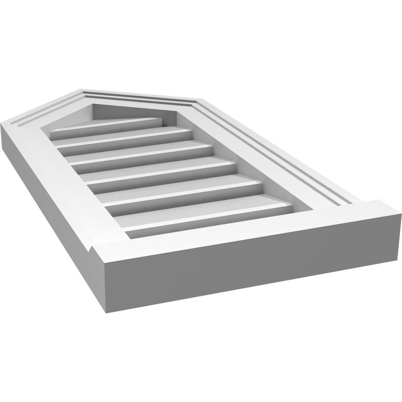 Ventilé à pignon fonctionnel en uréthane à hauteur de sommet 5 pintes, brun clair apprêté, H 24 po x l 12 po x P 2 po, 10/12