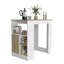 Îlot de cuisine H 36 po, trois tablettes de rangement latérales ouvertes et une armoire à pousser, blanc / macadamia