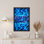 Neon Cyber City, art numérique abstrait sur toile tendue, impression sur toile, ensemble de 1