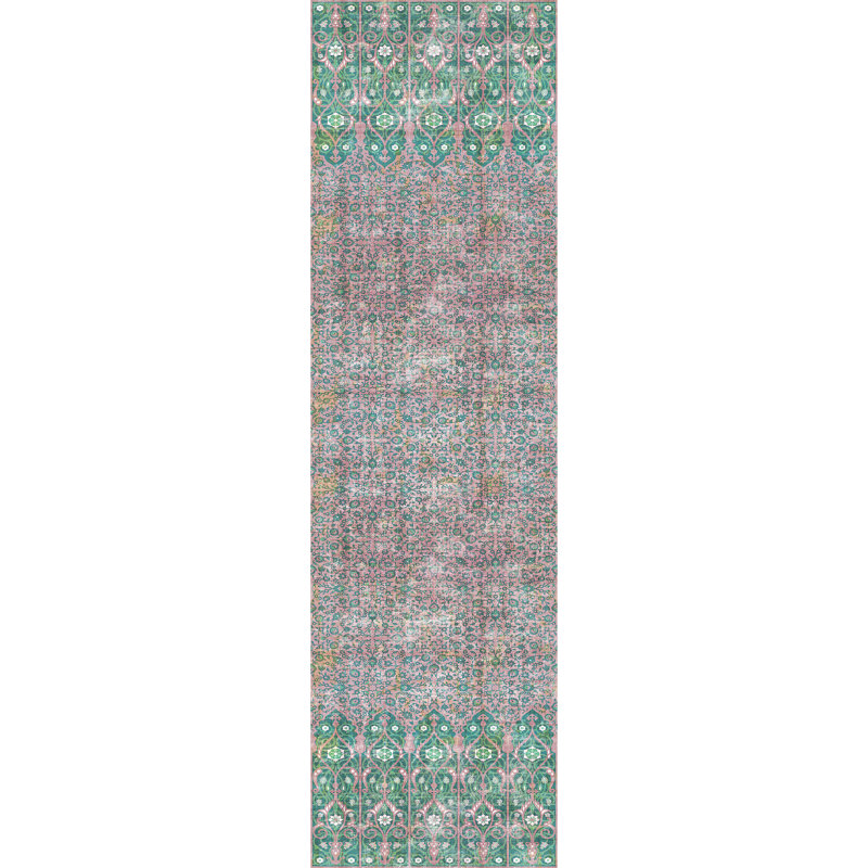 Ottoman Fantasy Metallic Wallpaper, Green Pink
