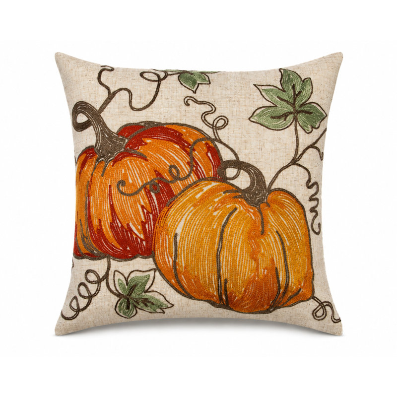  Coussin rustique brodé Crewel