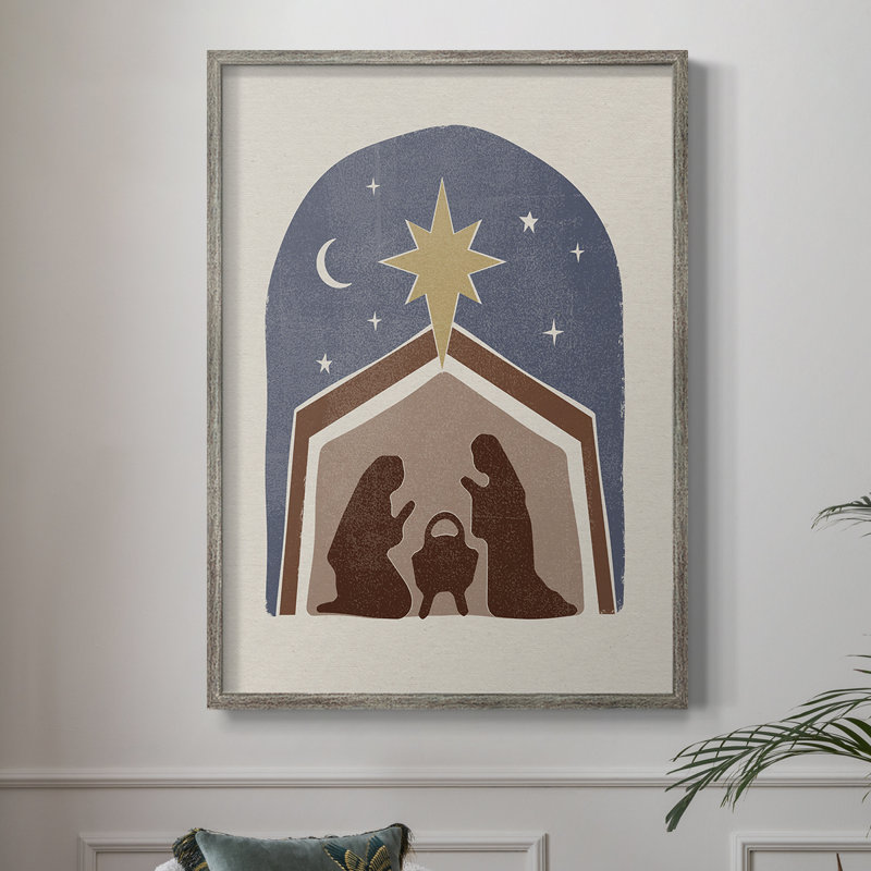 Boho Nativity I Framed Print - Solid Wood, 11" H x 9" W