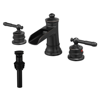 Widespread 2-handle Bathroom Faucet with Drain Assembly