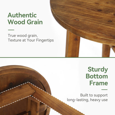 Small Round Solid Wood Conference Table For 2-4