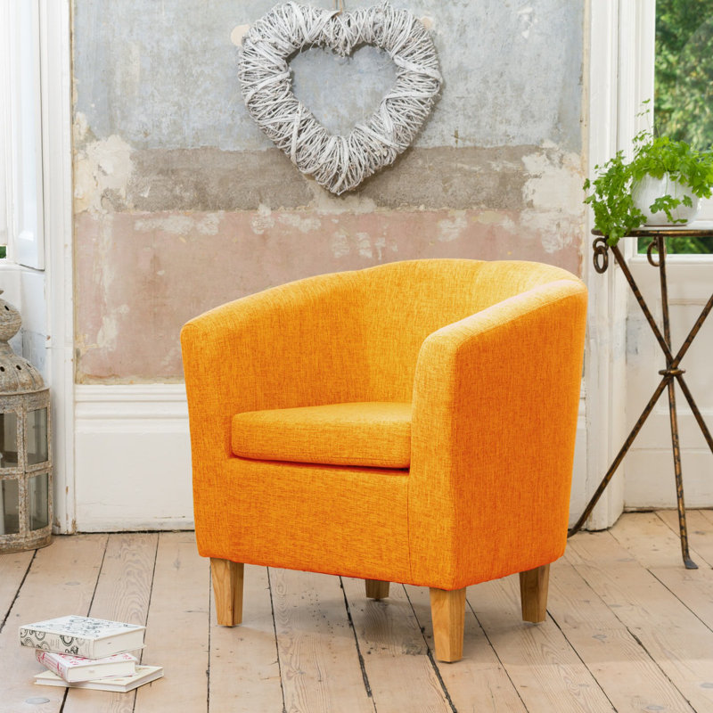 Viola Upholstered Barrel Chair, Orange