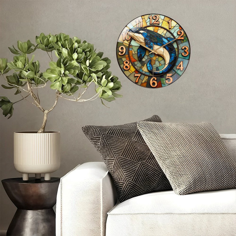 Horloge murale dauphin, 12 po