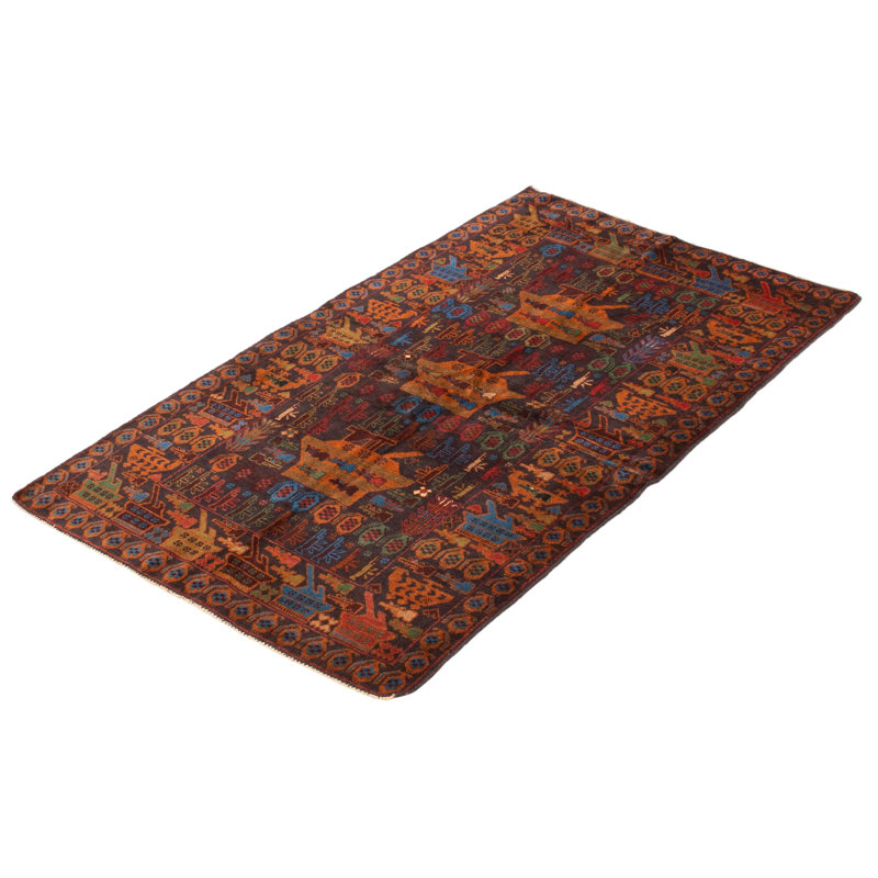 Tapis bleu foncé Saim Rare War 3 pi 10 po x 6 pi 4 po