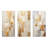 Beige And Gold Dream Collage - Abstract Shapes Metal Wall Art Living Room Set Of 3-1655052593
