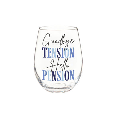 Verre à pied sans pied Retirement, 17 oz, boîte-cadeau