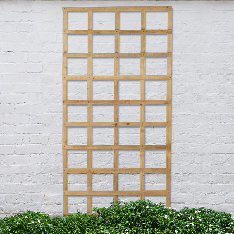 183cm H Wood Lattice Panel Trellis, 183cm H x 91cm W, Golden brown