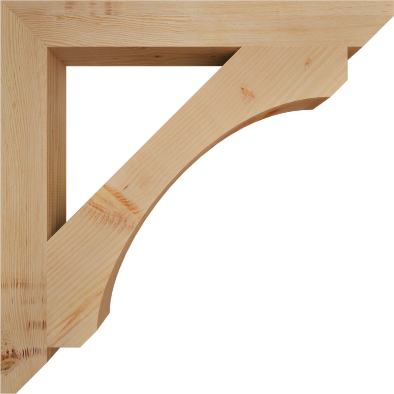 Wood Bracket/Corbel, Douglas Fir (Smooth), 34" H x 3.5" W x 34" D
