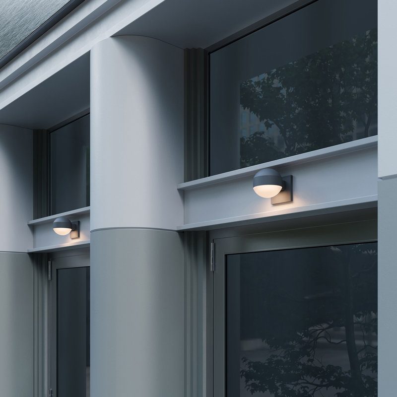 Reals LED Outdoor Armed Sconce, Gray