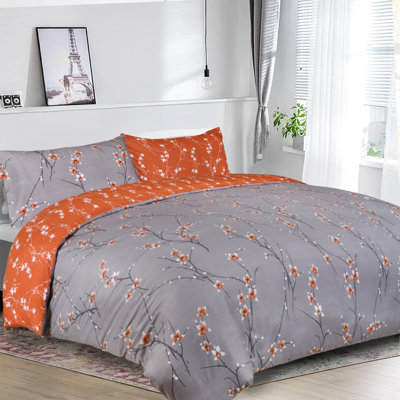 Luxury Microfiber Reversible Duvet Cover Set  With Pillow Cases