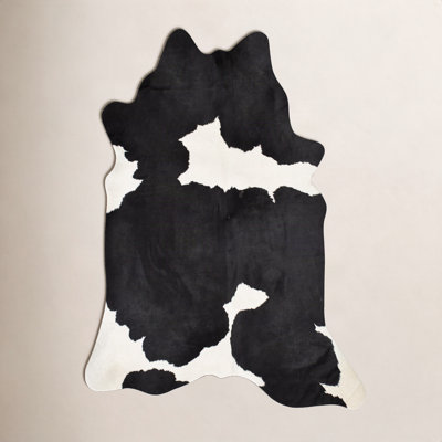 Charlize Whitish Black Handmade Cowhide Rug