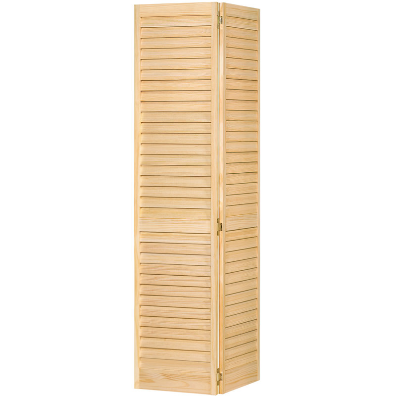 Natural Pine Louvered Bi-Fold Closet Door 30x80