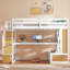 Lit mezzanine avec bureau et tablettes-759093752