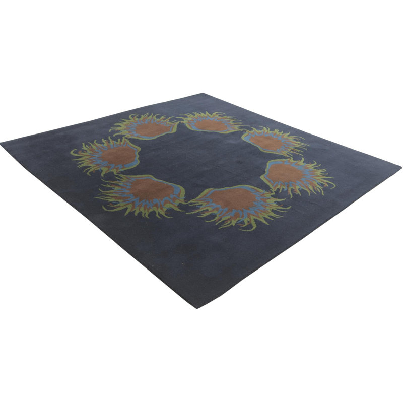 Tapis carré bleu marine Orlando