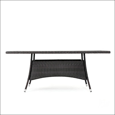 Table de salle à manger rectangulaire en osier pour l'extérieur Corsica
