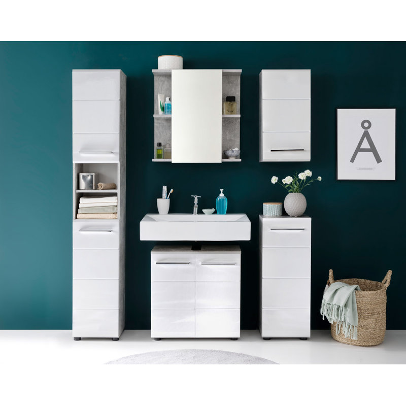 600mm W 620mm H Wall Cabinet Framed Medicine Cabinet Mirror 3