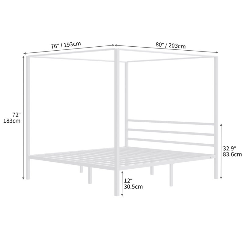 Kyvin Canopy Bed, White, King