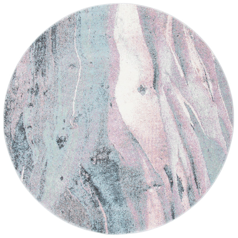 Nashota Performance Abstract Rug, Round 6'7"