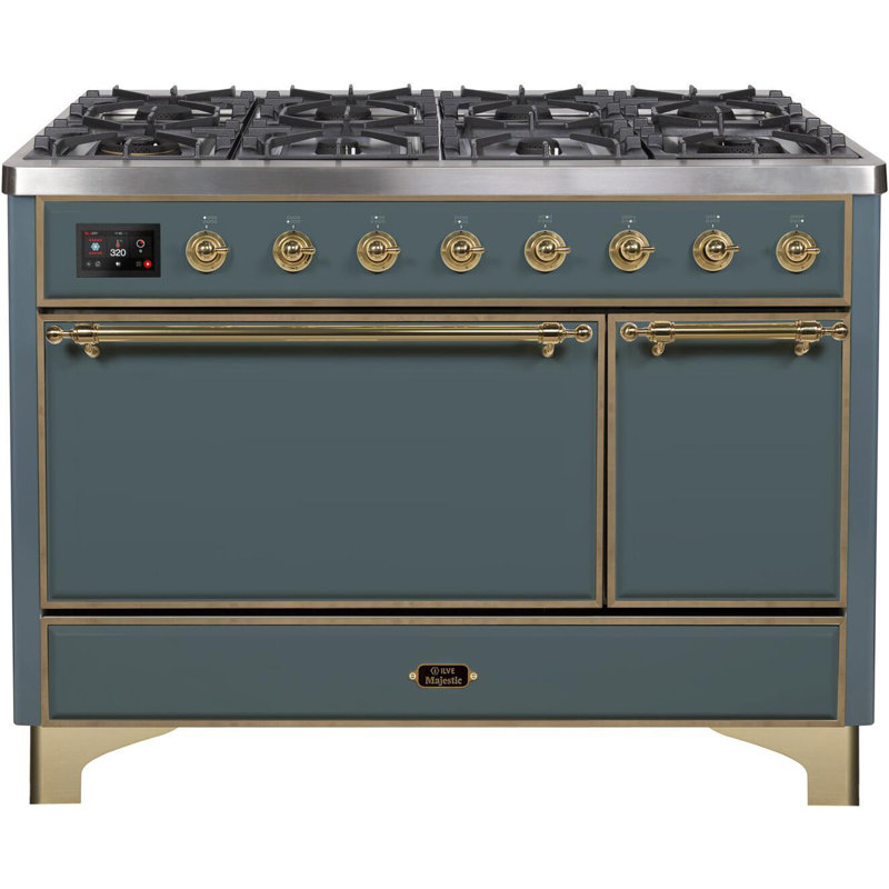 Majestic II 47.83" 5.02 Cu.Ft. Freestanding Dual Fuel with Griddle and Convection Oven, White/Copper, Natural Gas