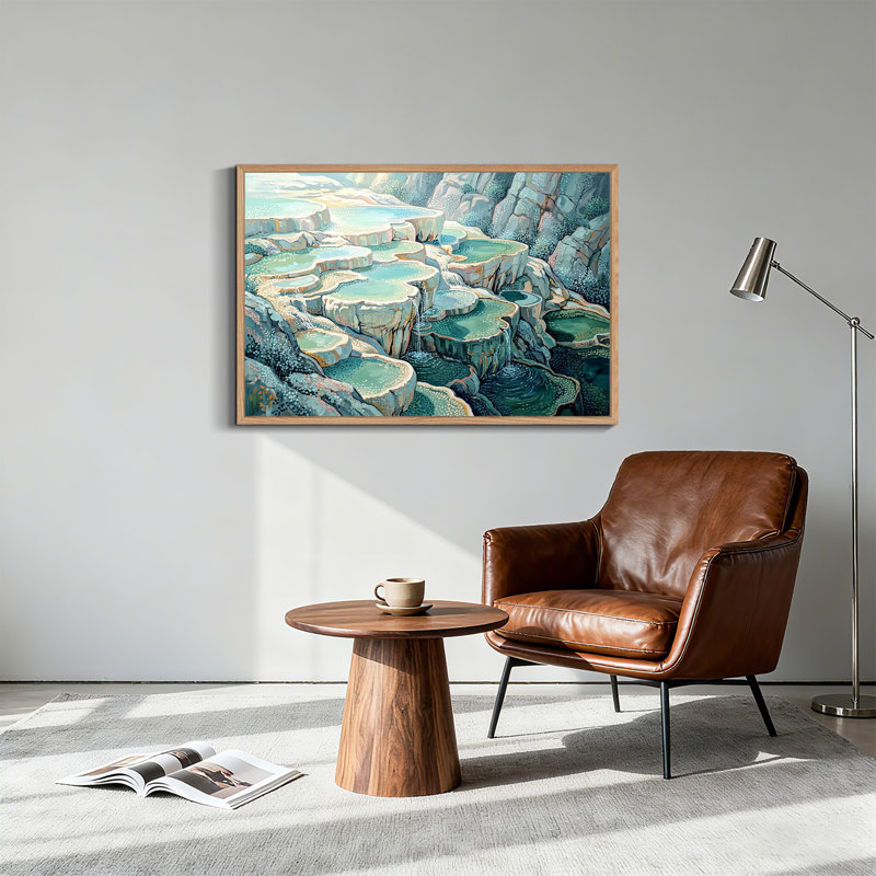 Art mural sur toile vert, 24"H x36"W